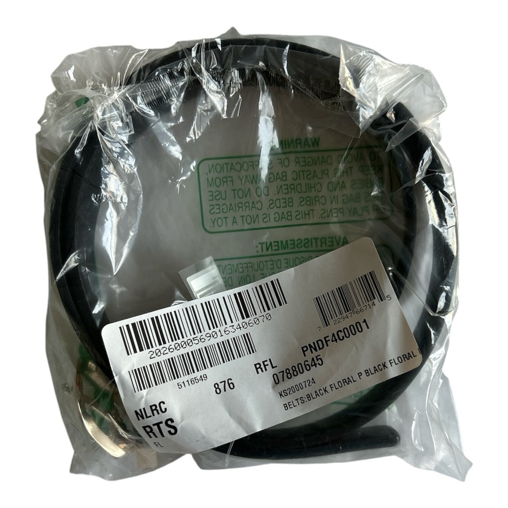Kate Spade Reversible Belt Size Small in Black Floral Print NWT - Picture 6 of 6